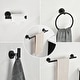 preview thumbnail 4 of 21, Matt Black Bathroom Hardware Set Towel Shelf Wall Mounted Towel Rack