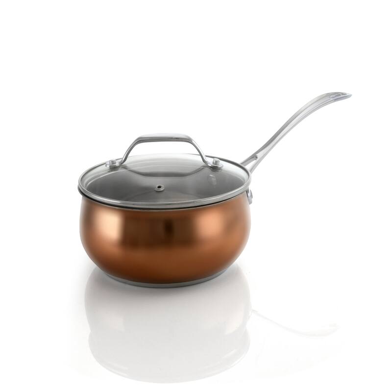 Stainless Steel Cookware 9 Piece Set in Silver and Bronze