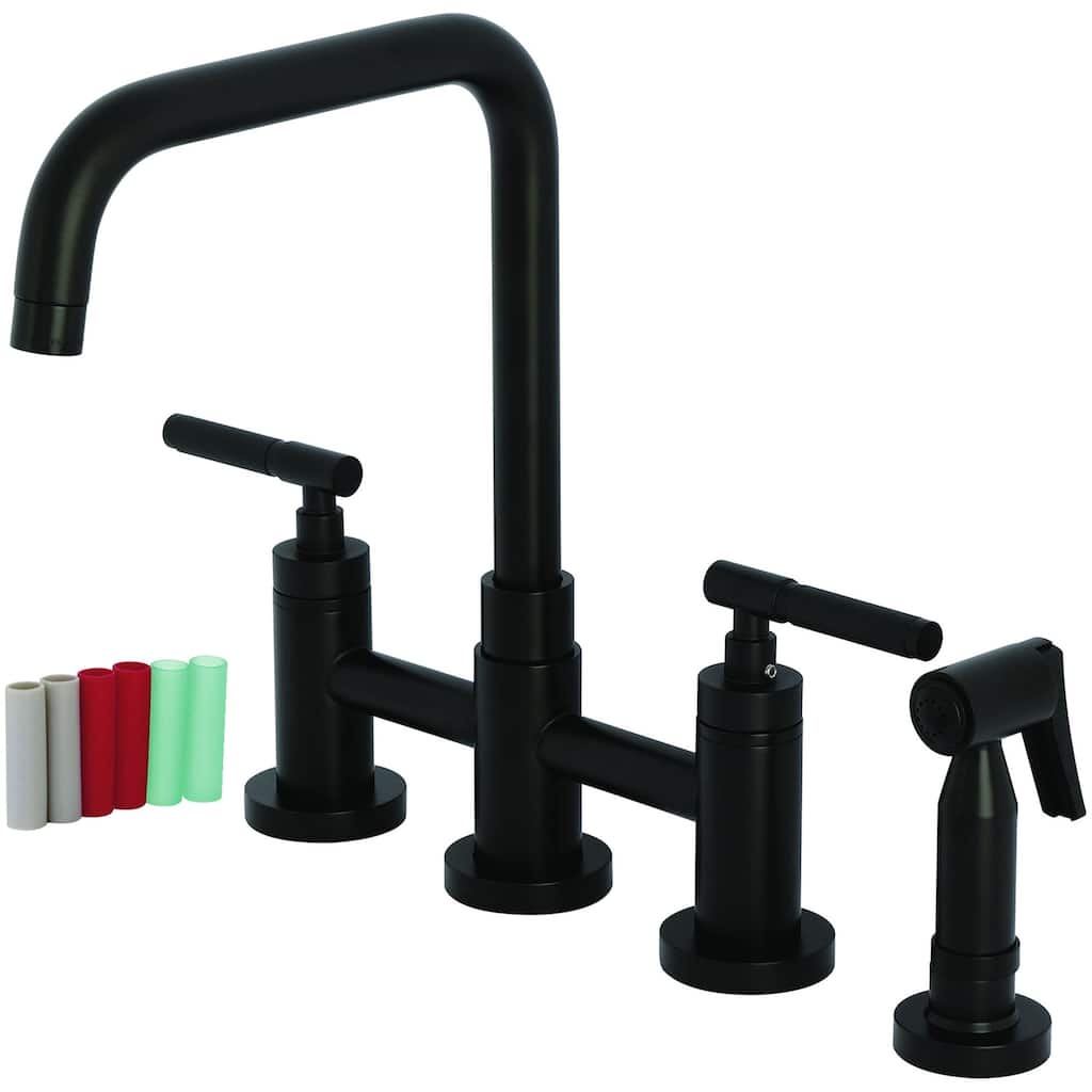 Kingston Brass KS828.CKLBS Kaiser 1.8 GPM Bridge Kitchen Faucet