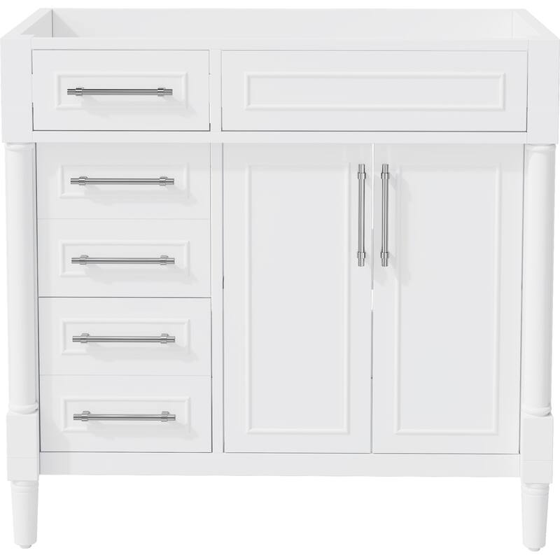 Bathroom Vanity without Sink, Freestanding Bathroom Storage Cabinet with 2 Drawers and a Tip-out Drawer, Height Adjustable Shelf