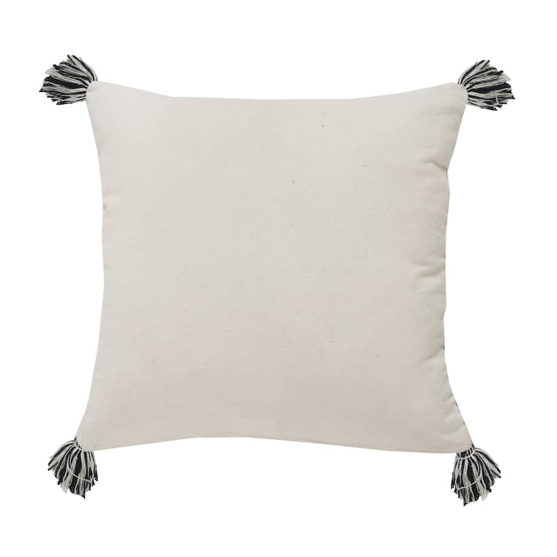 Sevita Interwoven Dash Geometric Throw Pillow with Tassels