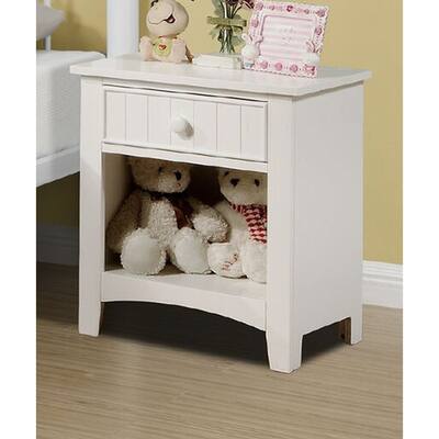 Modern White 1-Drawer Nightstand