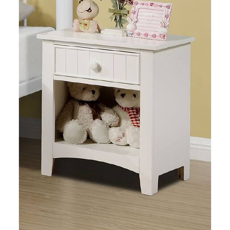Twin Size Plywood Platform Bed Set with Vertical Line Headboard, Nightstand and 5-Drawer Chest