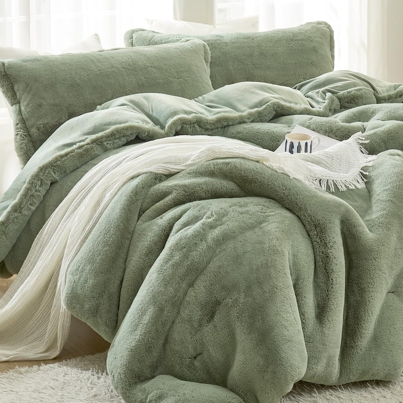 1,100 Bunnies - Coma Inducer® Oversized Comforter Set - Plush Reverse - Calming Sage