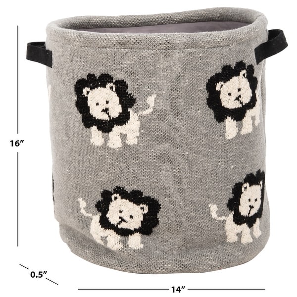 SAFAVIEH Baby Collection Leo Storage Basket - Grey / Black