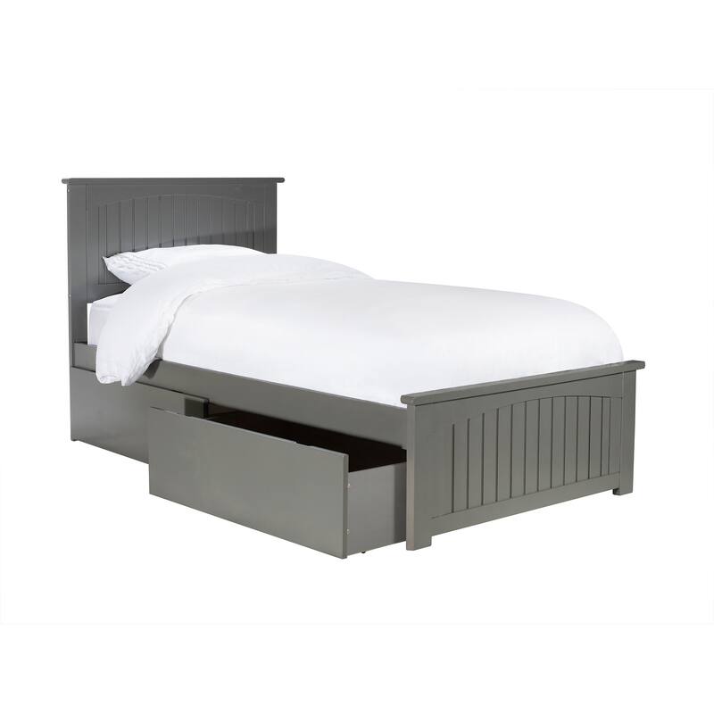 Twin Platform Bed with Drawers - Classic Comfort Bed Frame, White Finish, Underbed Storage