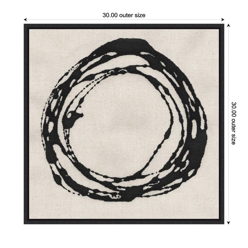 Kate and Laurel Sylvie Flowing Circle Abstract 2 Framed Canvas by The Creative Bunch Studio