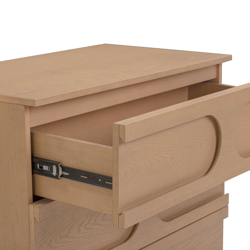 Iris 3 Drawer Dresser, Mid-Century Modern Solid Wood Dresser for Bedroom
