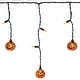 preview thumbnail 2 of 5, LED Lighted Pumpkin Halloween Curtain Icicle Lights - Orange - 5.25' Black Wire - 25ct