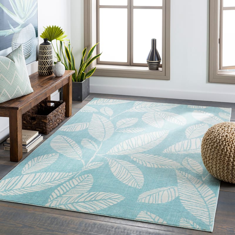 Artistic Weavers Sookie Indoor/ Outdoor Tropical Area Rug - 8'10" x 12' - Aqua
