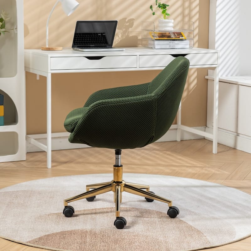 Mesh Fabric Adjustable Swivel Home Office Desk Chair with Metal Base