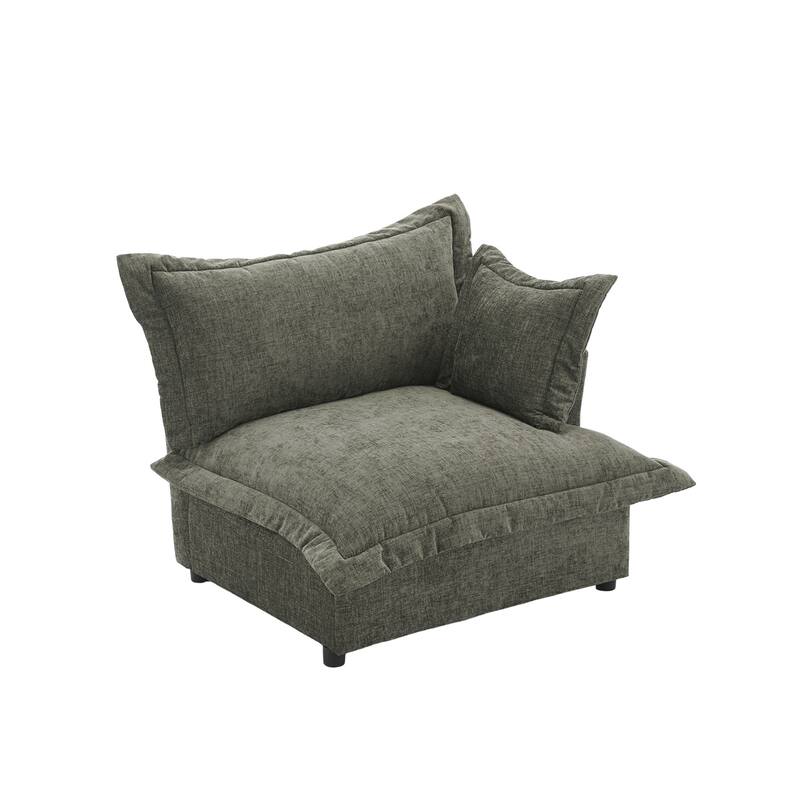 Upholstered Chenille Arm Club Chair Cloud corner cahir