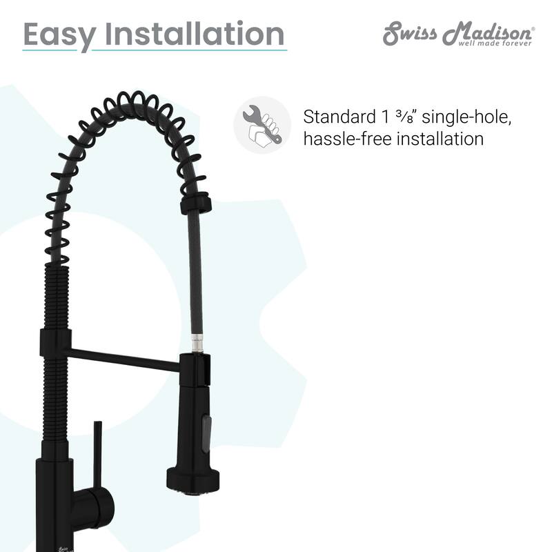Swiss Madison SM-KF70 Nouvet 1.5 GPM Single Hole Pre-Rinse Pull Down