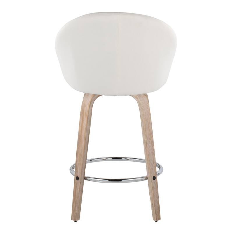 Carson Carrington Livesey High Back 26" Fixed-Height Counter Stool with Bent Wood Legs & Round Footrest (Set of 2)