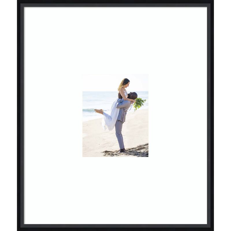 Lucie Black Framed Picture Frame, Photo Frame - 22x26 Matted White 8x10 - Lucie Black