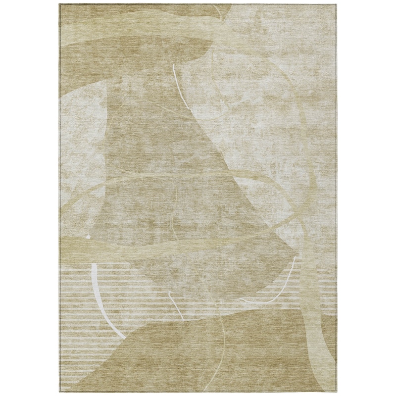 Machine Washable Indoor/ Outdoor Chantille Abstract Modern Rug