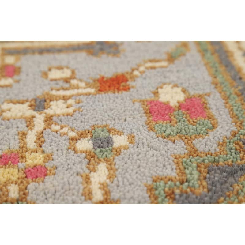 Hand Knotted Oriental 100% Wool Carpet Traditional Medallion Greys & Charcoal Heriz (serapi) Area Rug - 4' 11'' X 3' 0''