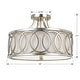 preview thumbnail 4 of 2, Libby Langdon for Crystorama Graham 3 Light Antique Silver Ceiling Mount - 15'' W x 11'' H