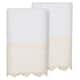 Authentic Hotel and Spa 100% Turkish Cotton Arian 2PC Cream Lace Embellished Hand Towel Set - White