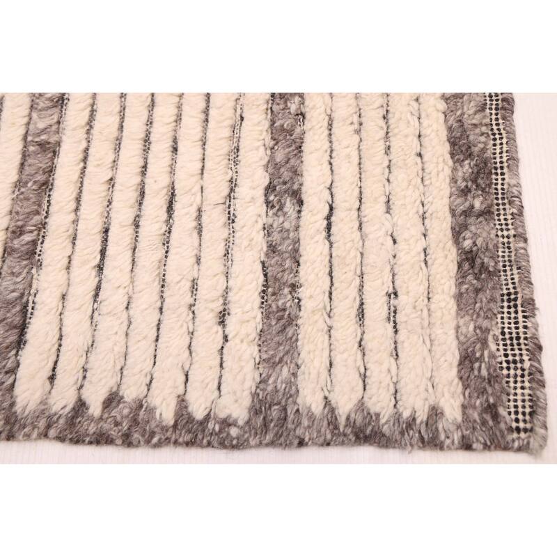 ECARPETGALLERY Hand-knotted Tangier Cream Wool Rug - 5'1 x 7'9