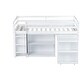preview thumbnail 3 of 19, Rubber Wood Twin Loft Bed with Safety Guardrail and Pulling-Out Desk