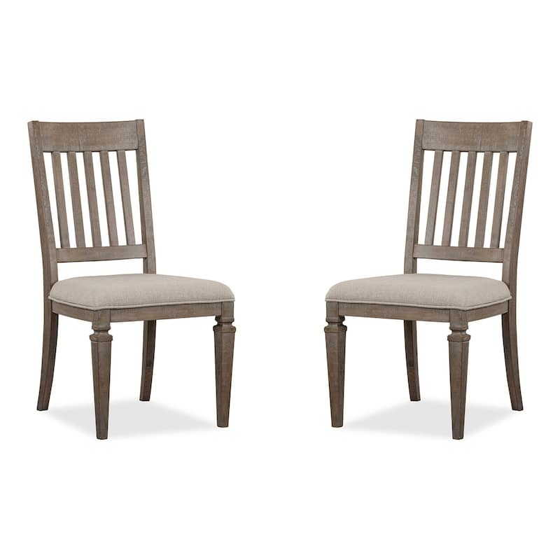 Magnussen Home Lancaster Dovetail Grey Upholstered Side Chair Two Pack - 20''W x 23''D x 39''H - 20''W x 23''D x 39''H - Set of 2 - Dovetail Grey - Dining Height