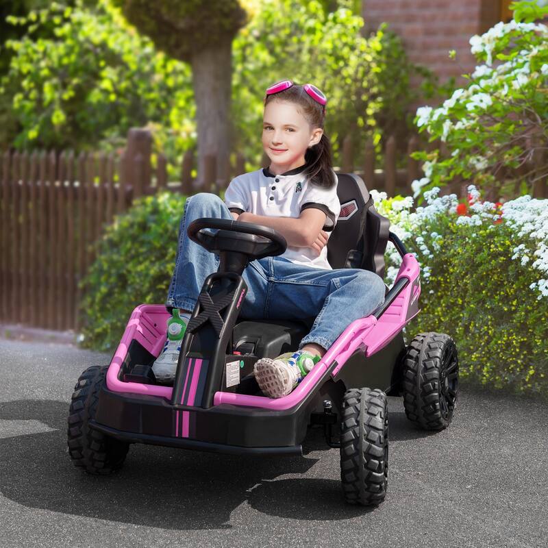 24V Electric Kids Ride-On Car with Remote Control - Dual Motor, Spring Suspension, Horn, Music, LED Lights for Ages 3-8