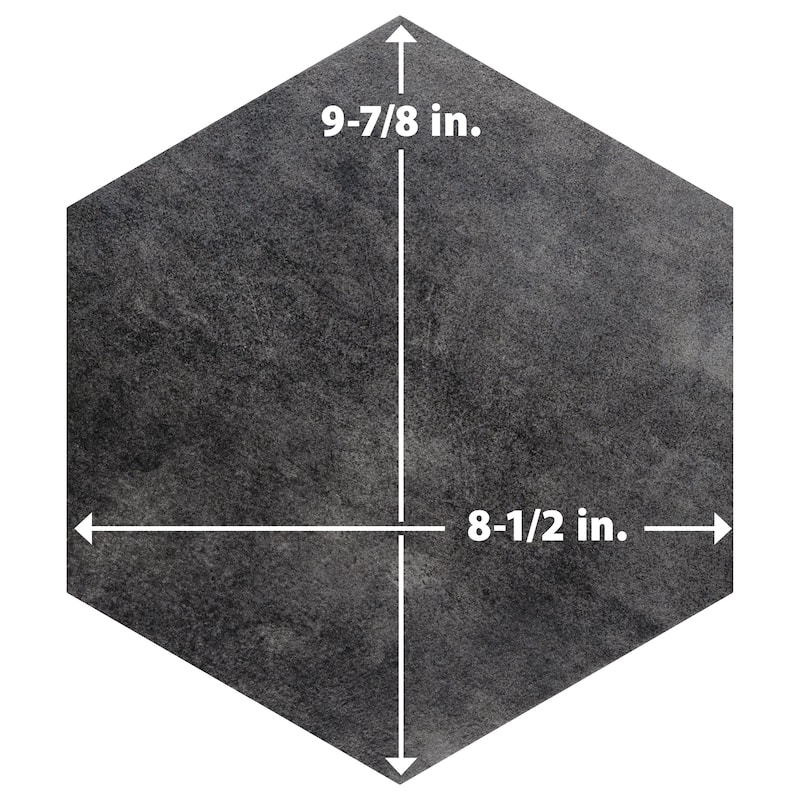 Merola Tile Industrial Hex Black 8-1/2" x 9-7/8" Porcelain Floor and Wall Tile