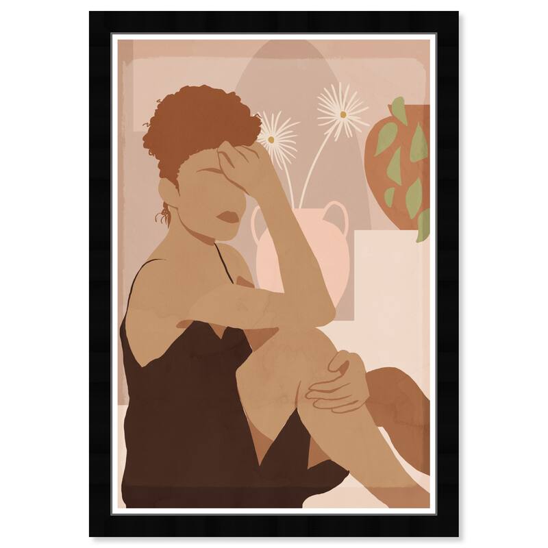 Wynwood Studio Prints People and Portraits In Terracotta Thoughts Brown and Modern & Contemporary Wall Art Canvas Print