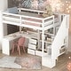 preview thumbnail 1 of 31, Twin Size Loft Bed With L-Shaped Desk,Drawers,Cabinet