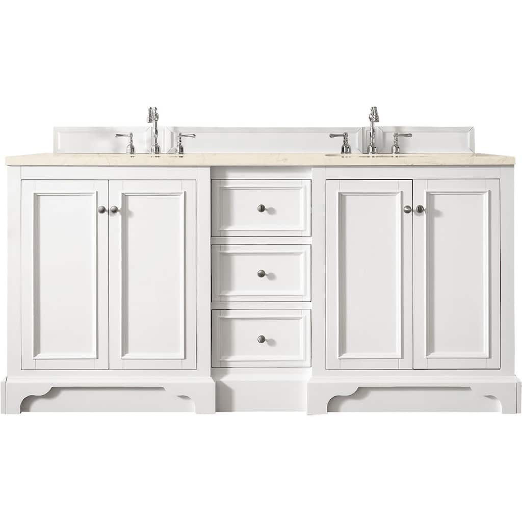 James Martin Vanities De Soto 74" Double Basin Hardwood Vanity Set
