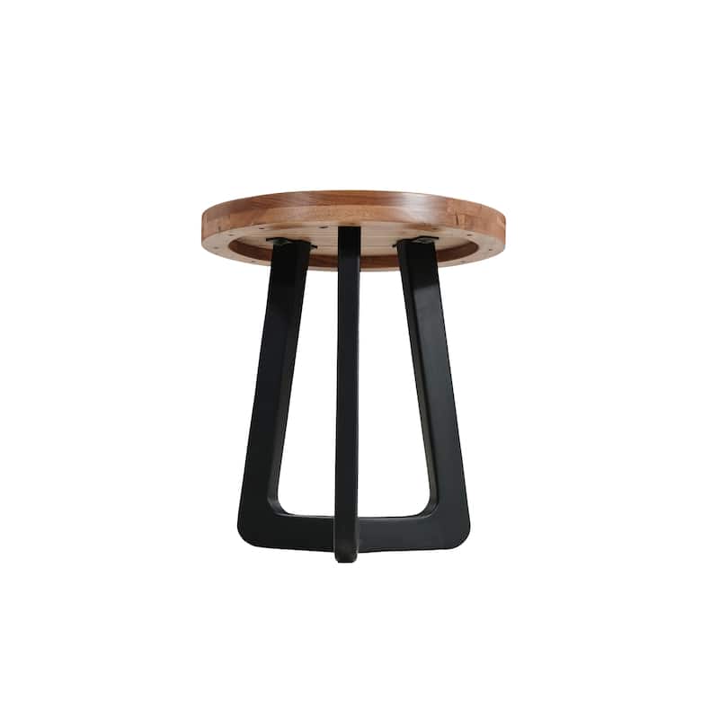 Ava Modern 2-Piece Round Solid Wood Living Room Table Set