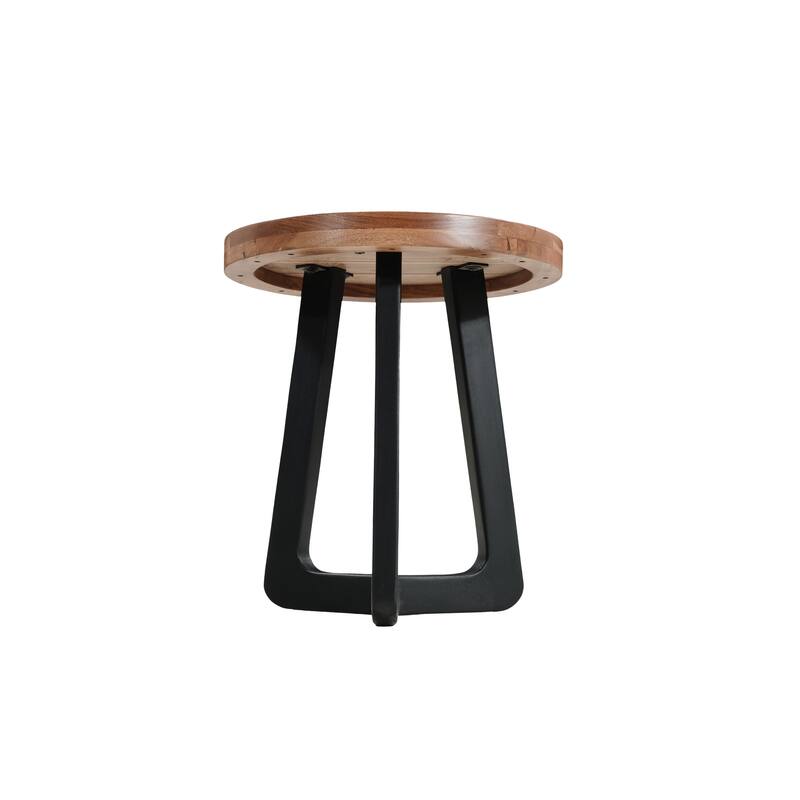 Ava Modern Round Solid Wood End Table