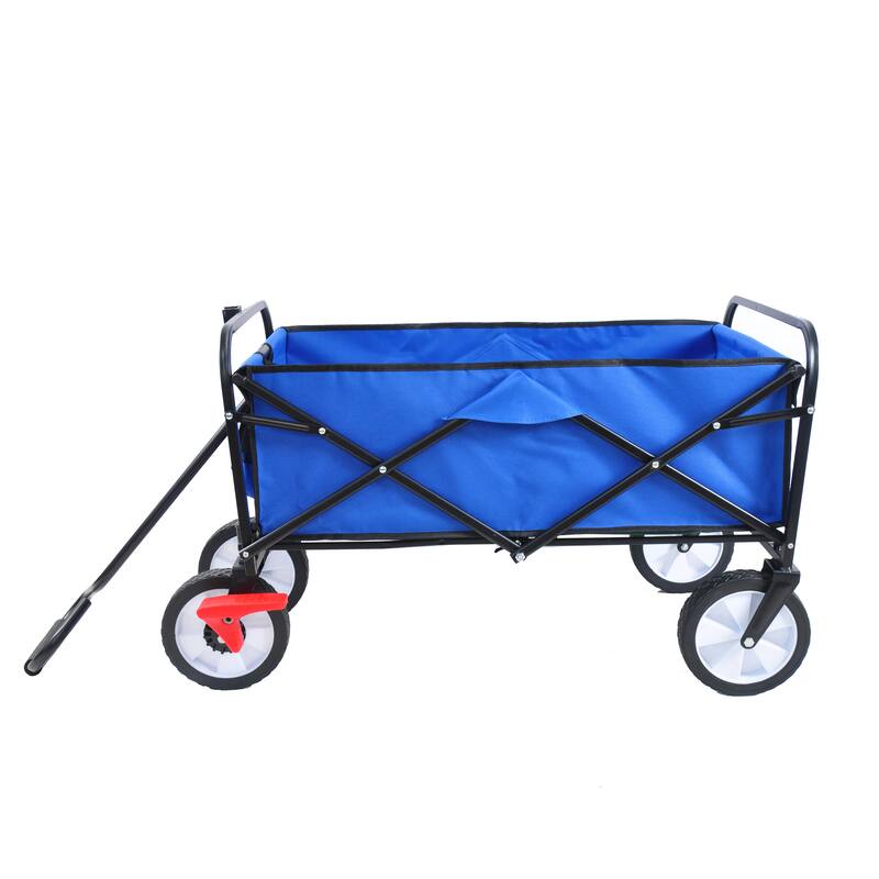 Versatile Folding Wagon: Ideal for Garden, Shopping, and Beach Excursions - Blue
