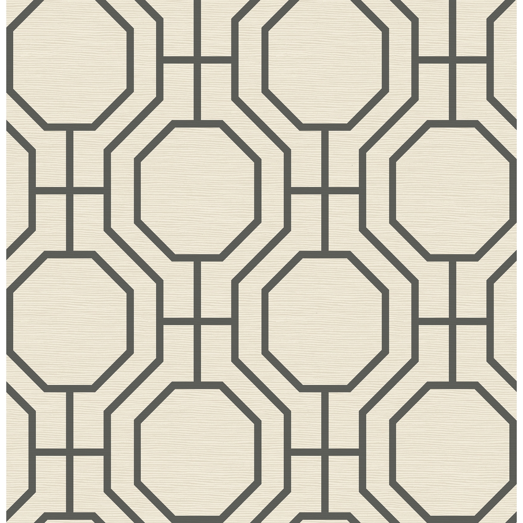 A-Street Prints Manor Black Geometric Trellis Wallpaper