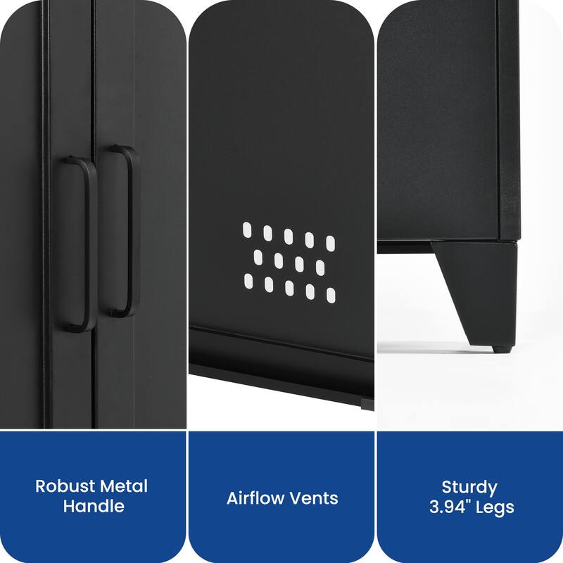 Metal Garage Storage Tool Cabinet with Doors and Adjustable Shelves