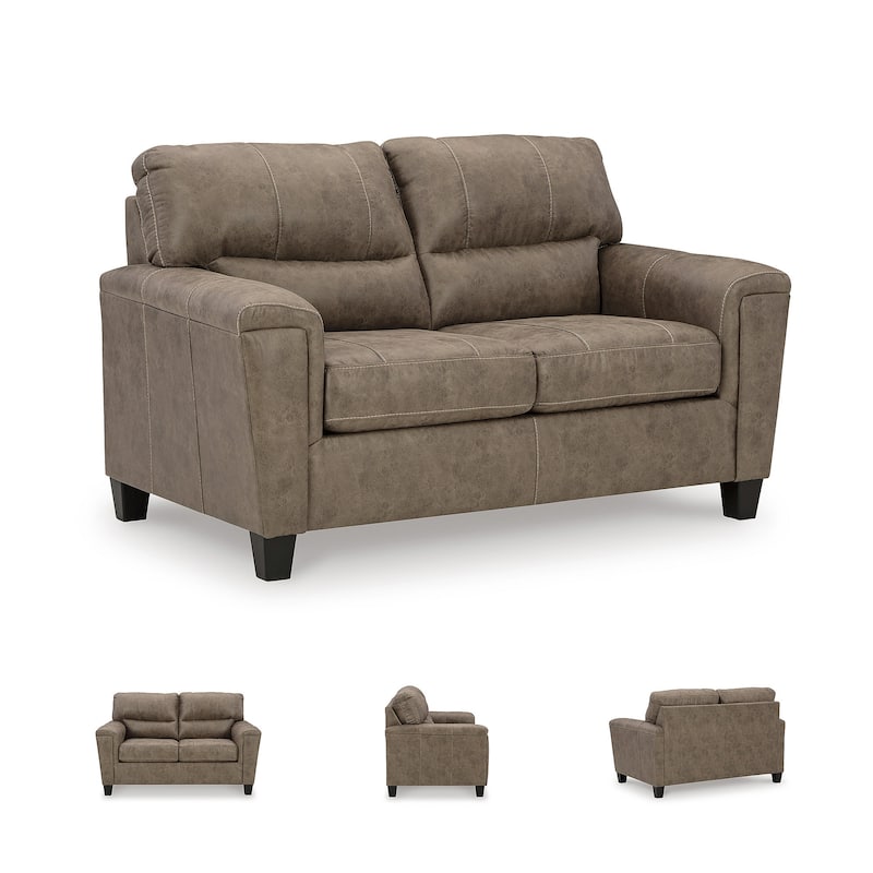 Signature Design by Ashley Navi Fossil Loveseat - 61" W x 38" D x 39" H