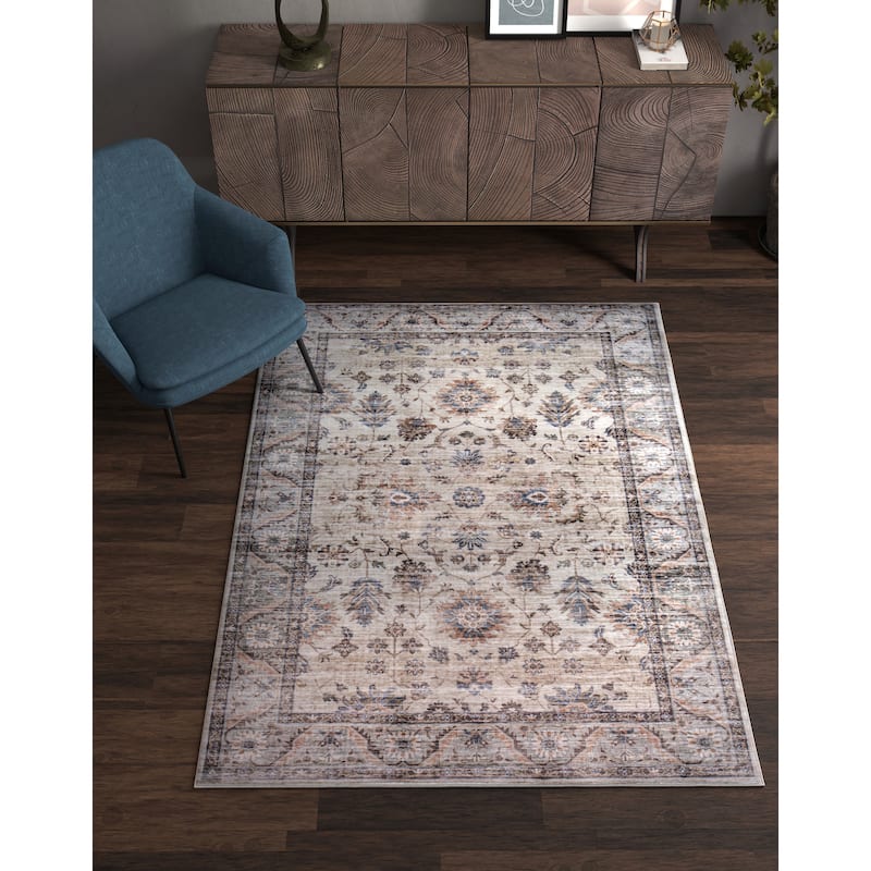 Domani Comfort Distressed Oriental Faux Fur Rug