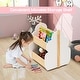 preview thumbnail 6 of 8, Costway Kids Wooden Bookshelf w/ Wheels 2-Tier Toy Storage Shelf - See Details