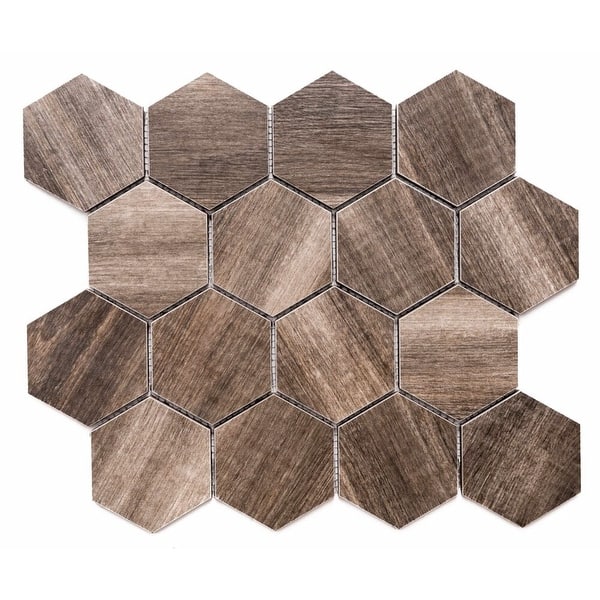 tobacco tile 3" x 10" / Polished Unico Tobacco adds a refined and modern style to any home Hubert Full Size Tobacco Ceramic
