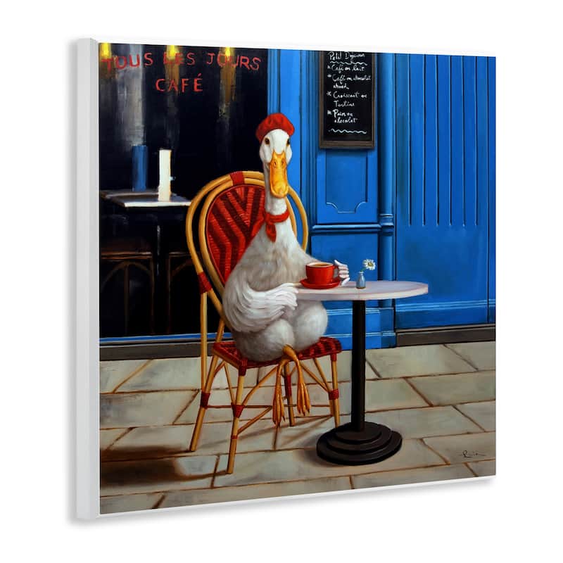 Stupell Trendy Duck at Cafe Wall Plaque Art Design By Lucia Heffernan