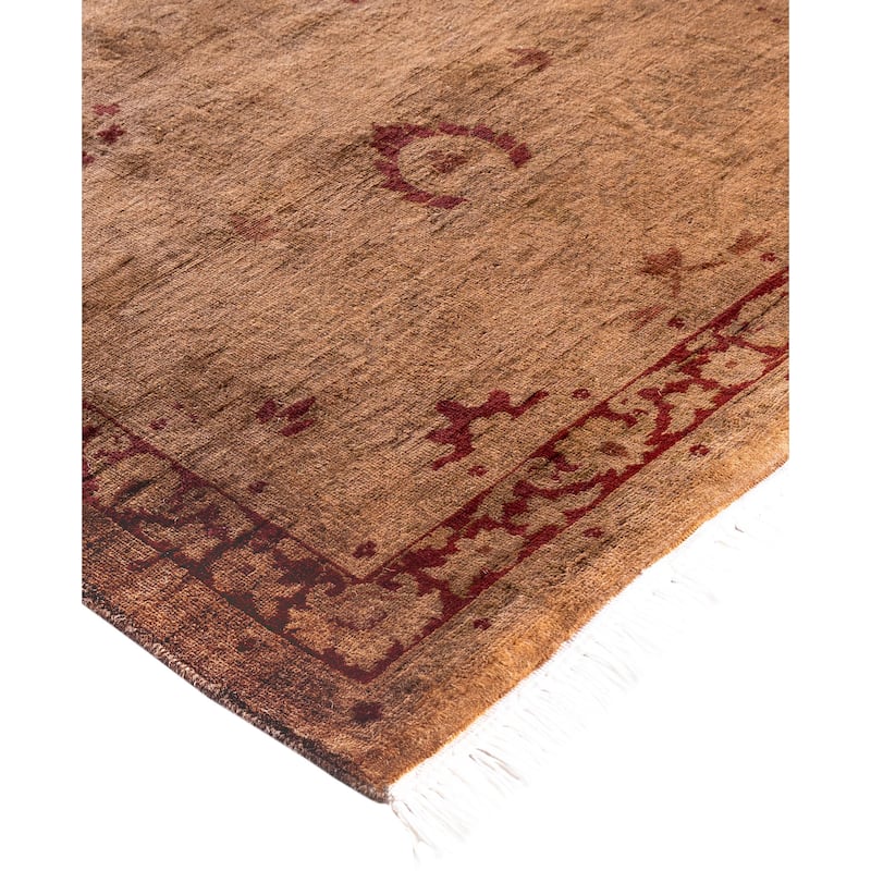 Overdyed One-of-a-Kind Hand-Knotted Runner Rug - Brown - 2' 6" x 12' 2"