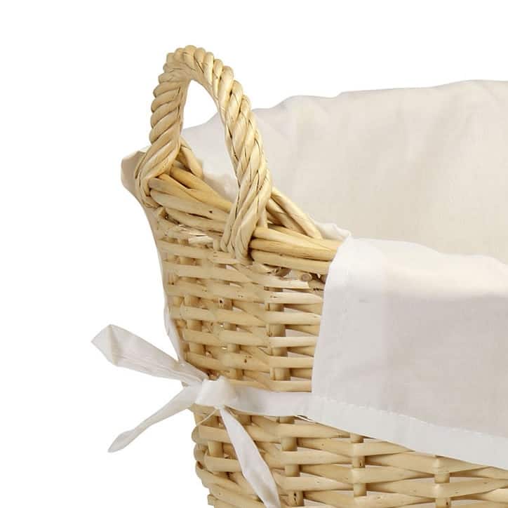 Household Essentials Willow Natural Laundry Basket with Lining