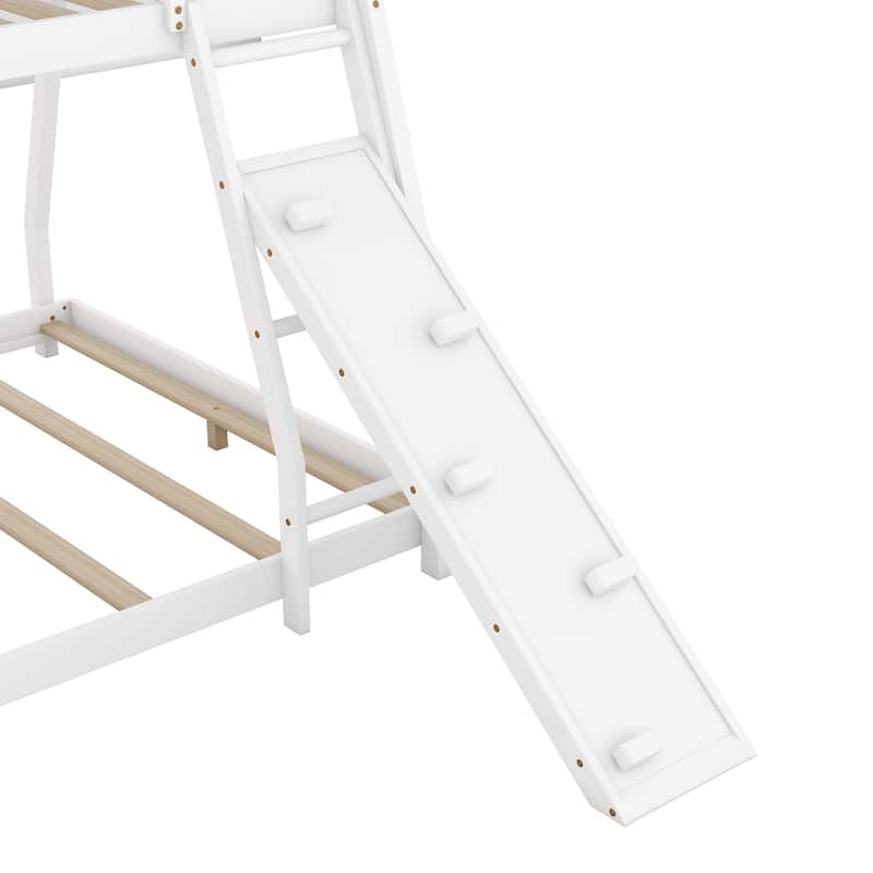 Twin over Queen Pine House Bunk Bed