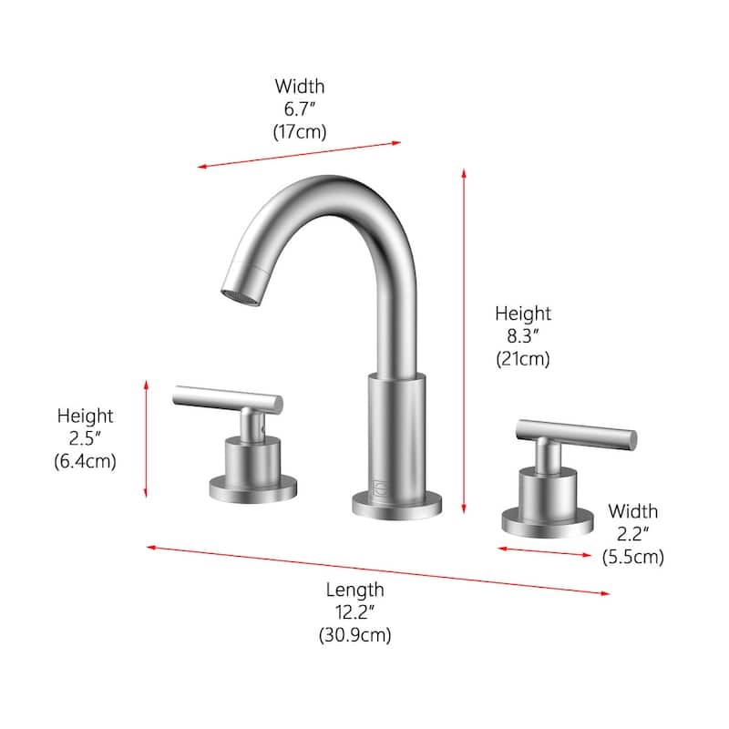 Elegant Lighting FAV-1009 Leah 1.5 GPM Widespread Bathroom Faucet