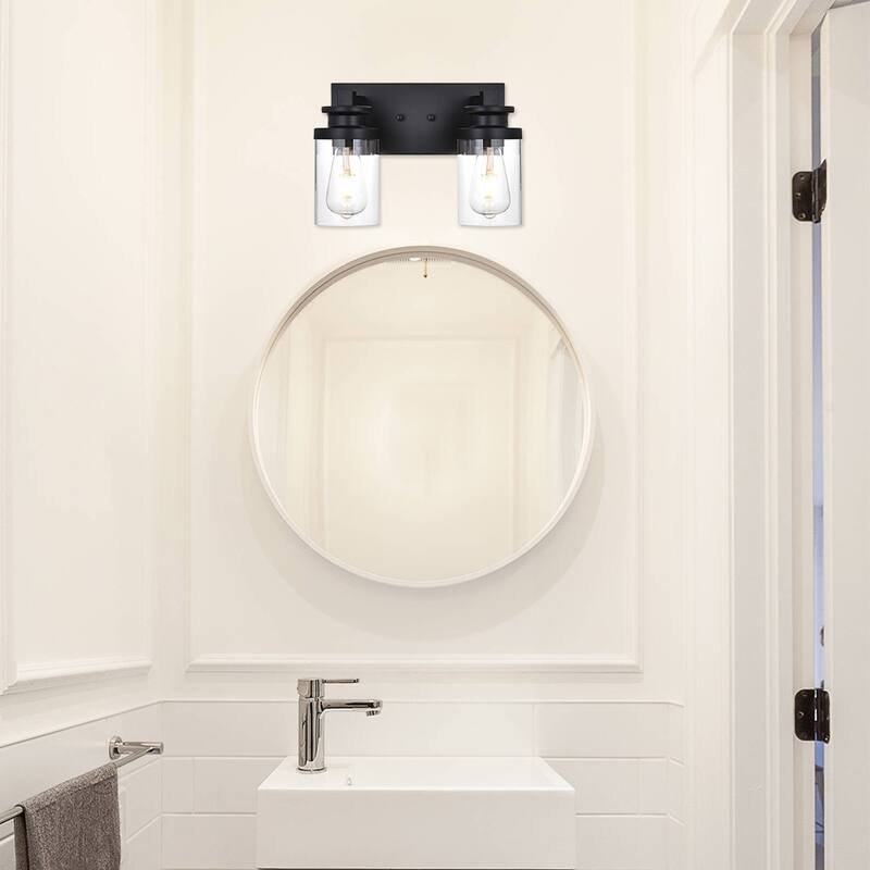 Industrial Vanity Light fixture with Clear Glass Shade