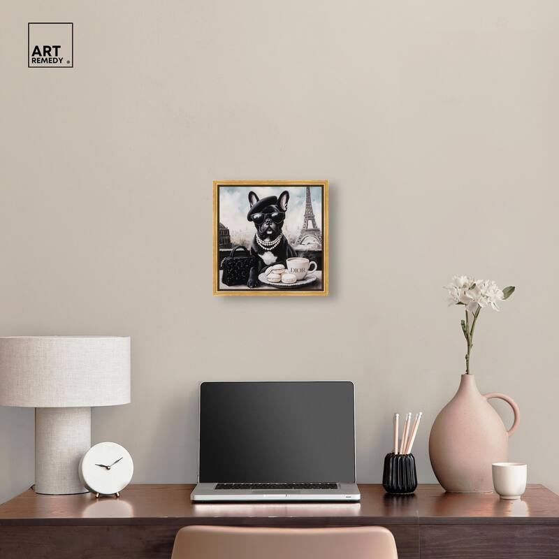 Frenchie in Paris Treats Canvas by Art Remedy
