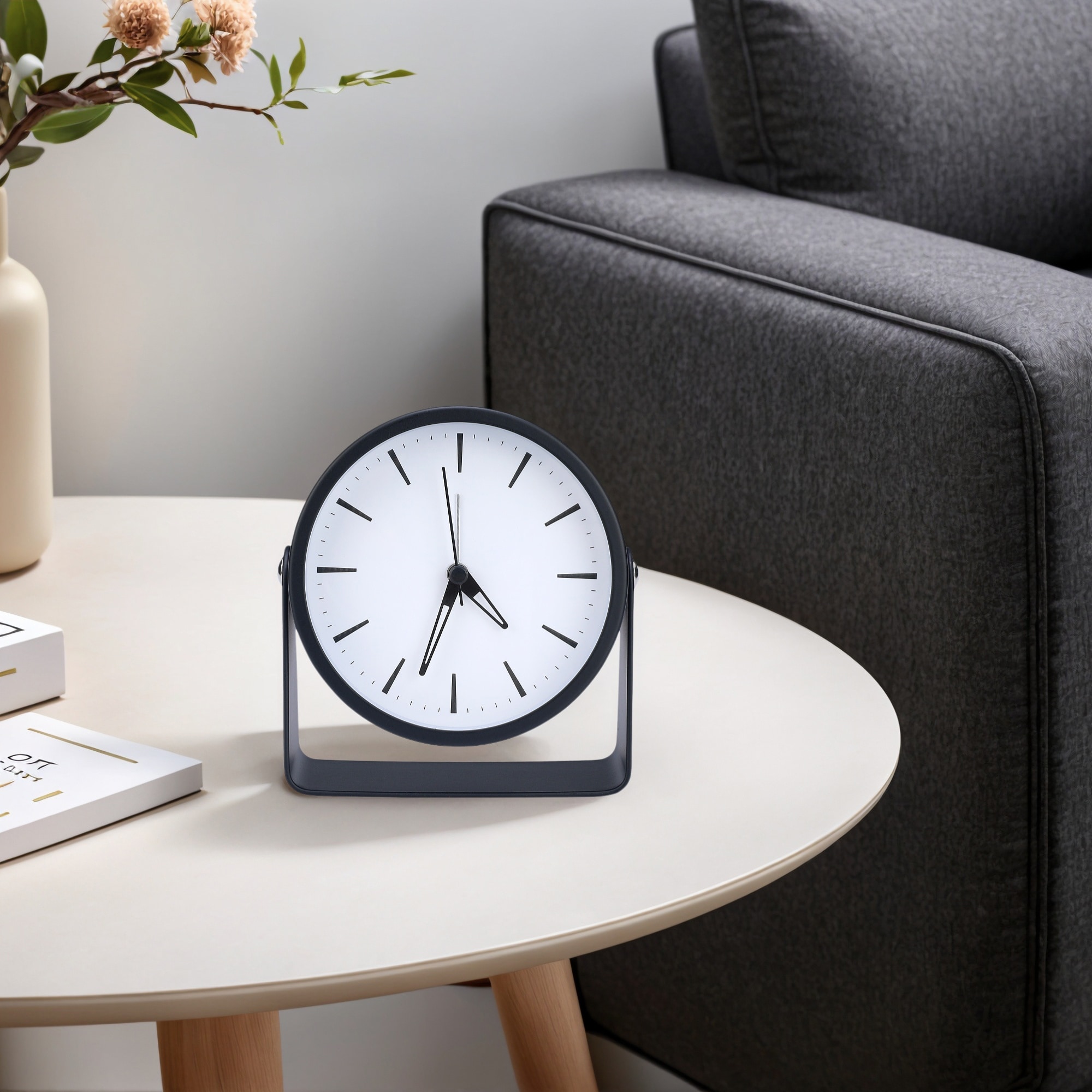 Vintage Tabletop Alarm Clock with Stand, Rotatable, Non-Tick, Perfect for Study/Office - 4.5"L x 1.6"W x 5.0"H