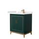 Option Green, Bronze Trim, White Quartz Top