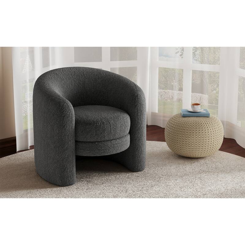 Boucle Upholstered Accent Chair (No Assembly)
